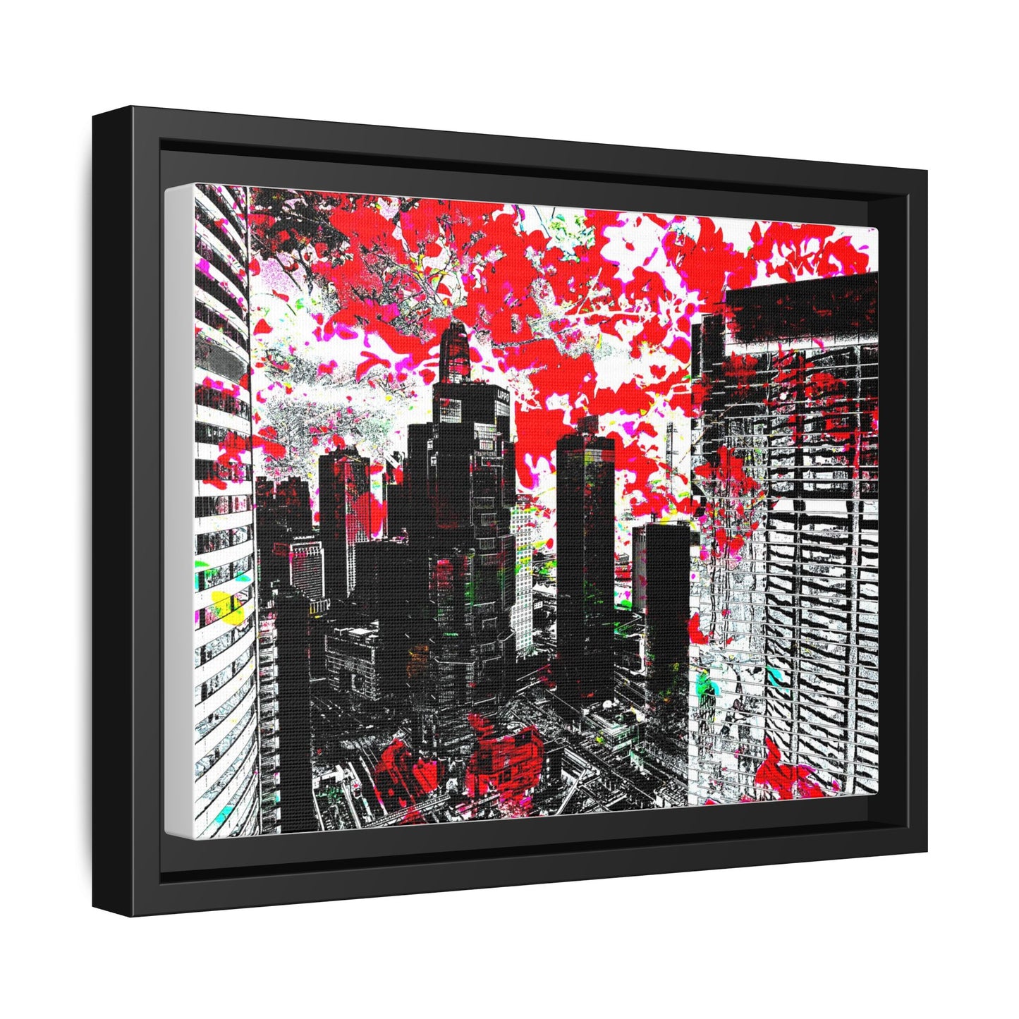 hkflowerrain Art Print - Framed Matte Canvas