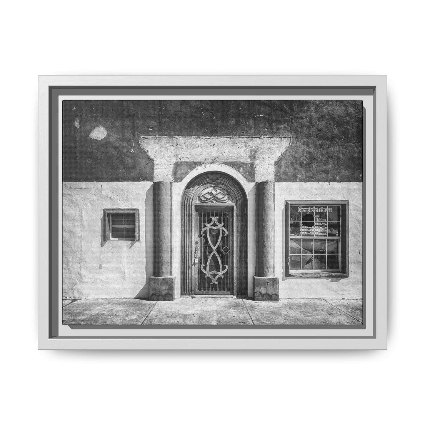 Chic Framed Matte Canvas Art - Vintage Doorway Photograph