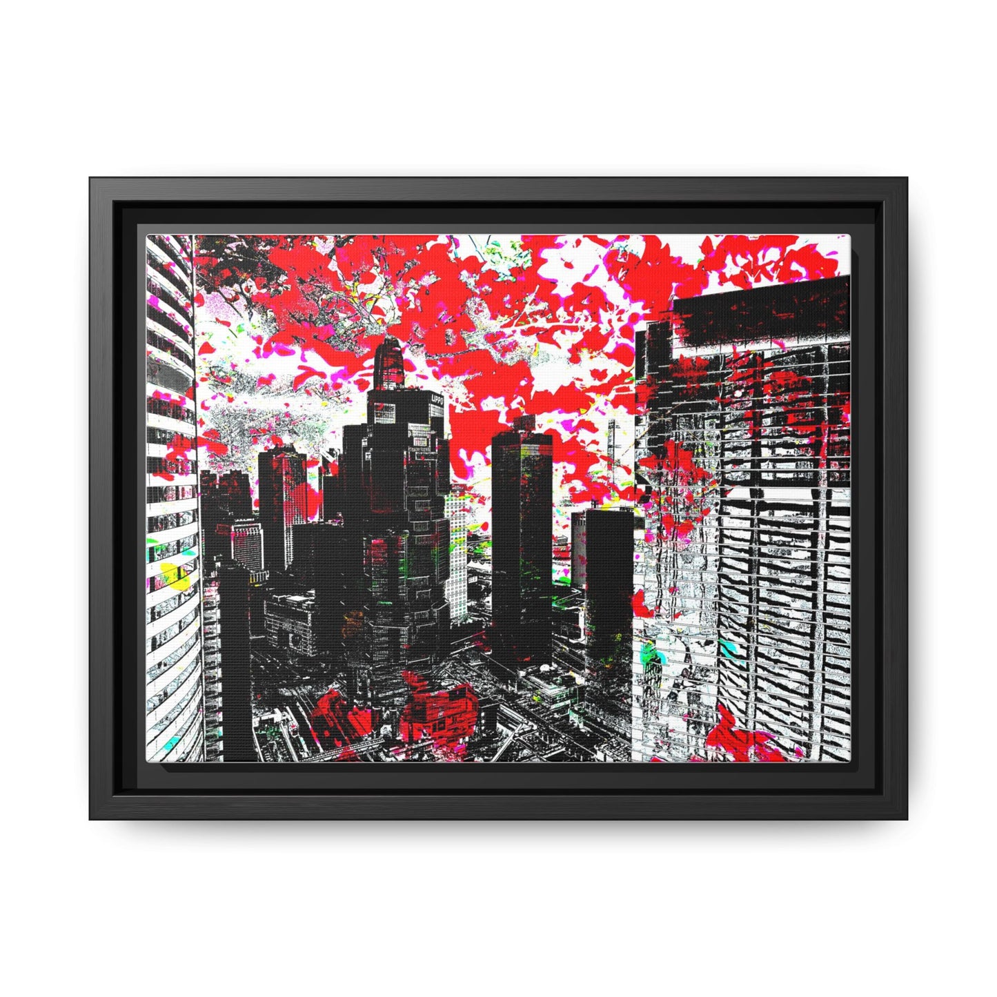 hkflowerrain Art Print - Framed Matte Canvas