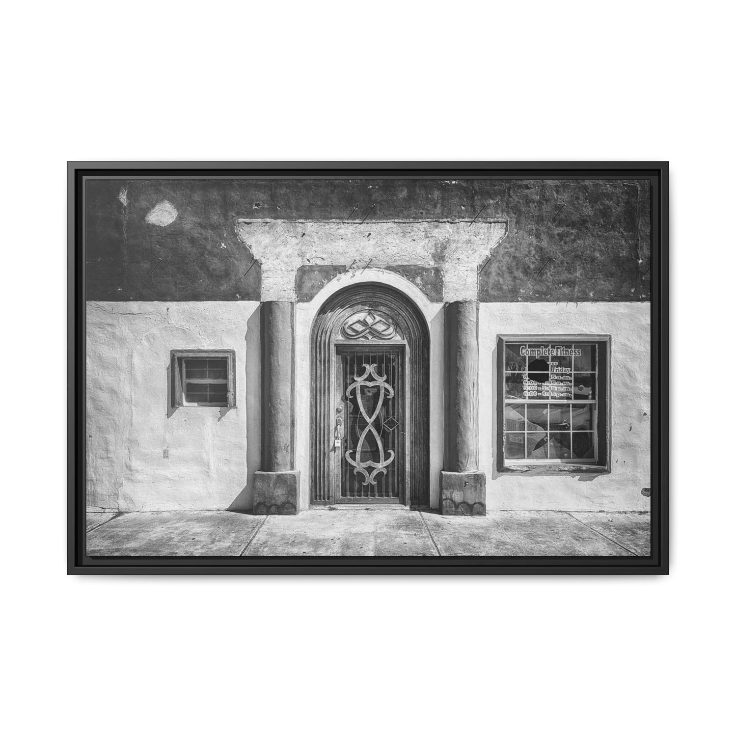Chic Framed Matte Canvas Art - Vintage Doorway Photograph