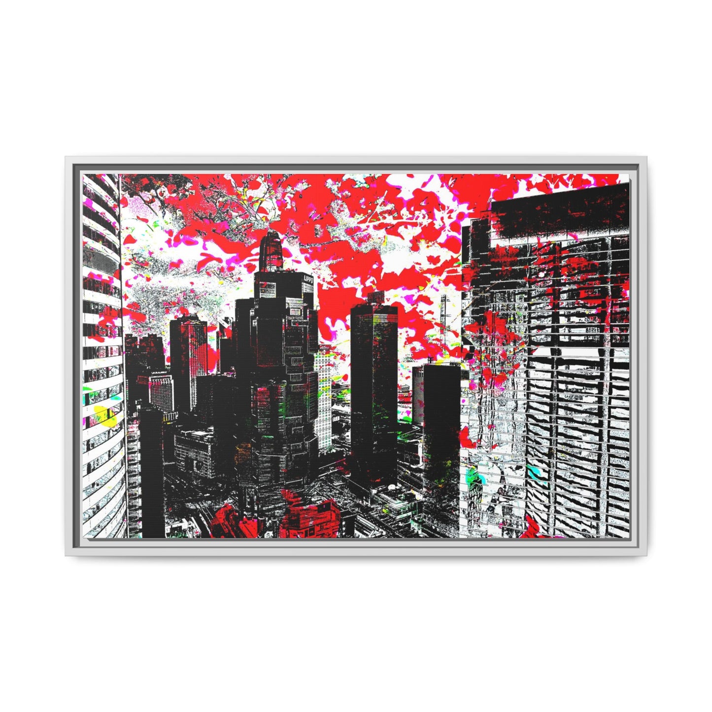 hkflowerrain Art Print - Framed Matte Canvas