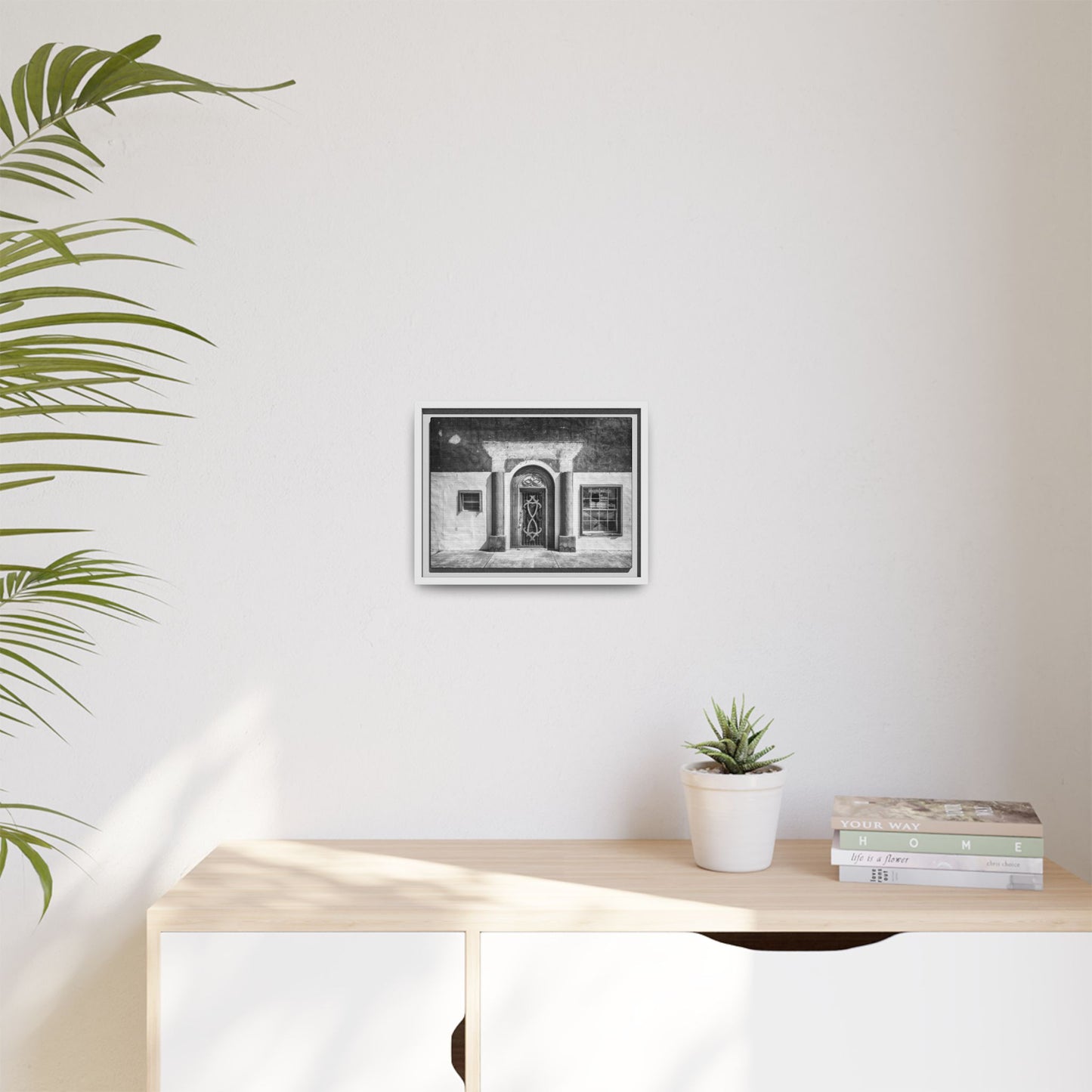 Chic Framed Matte Canvas Art - Vintage Doorway Photograph