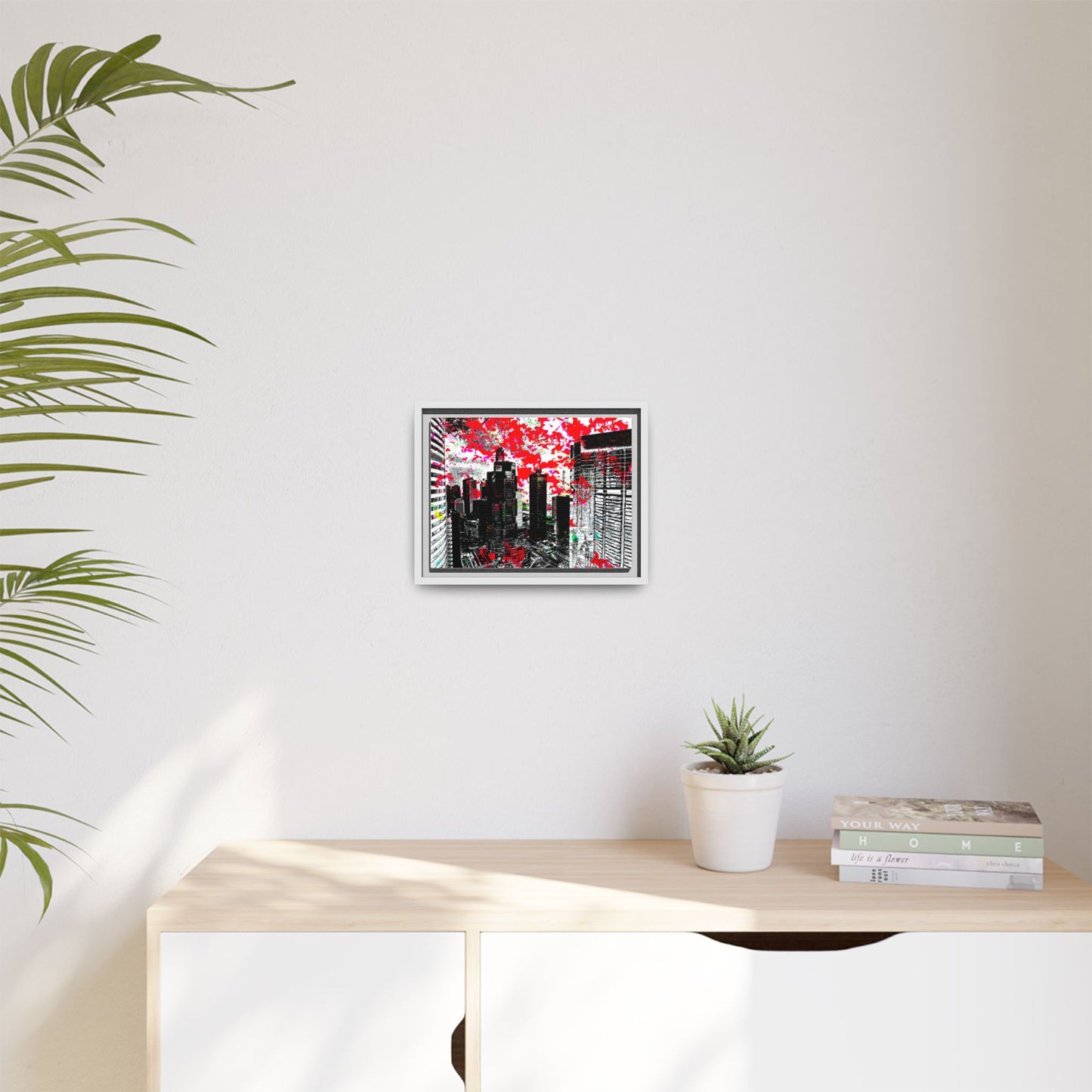 hkflowerrain Art Print - Framed Matte Canvas