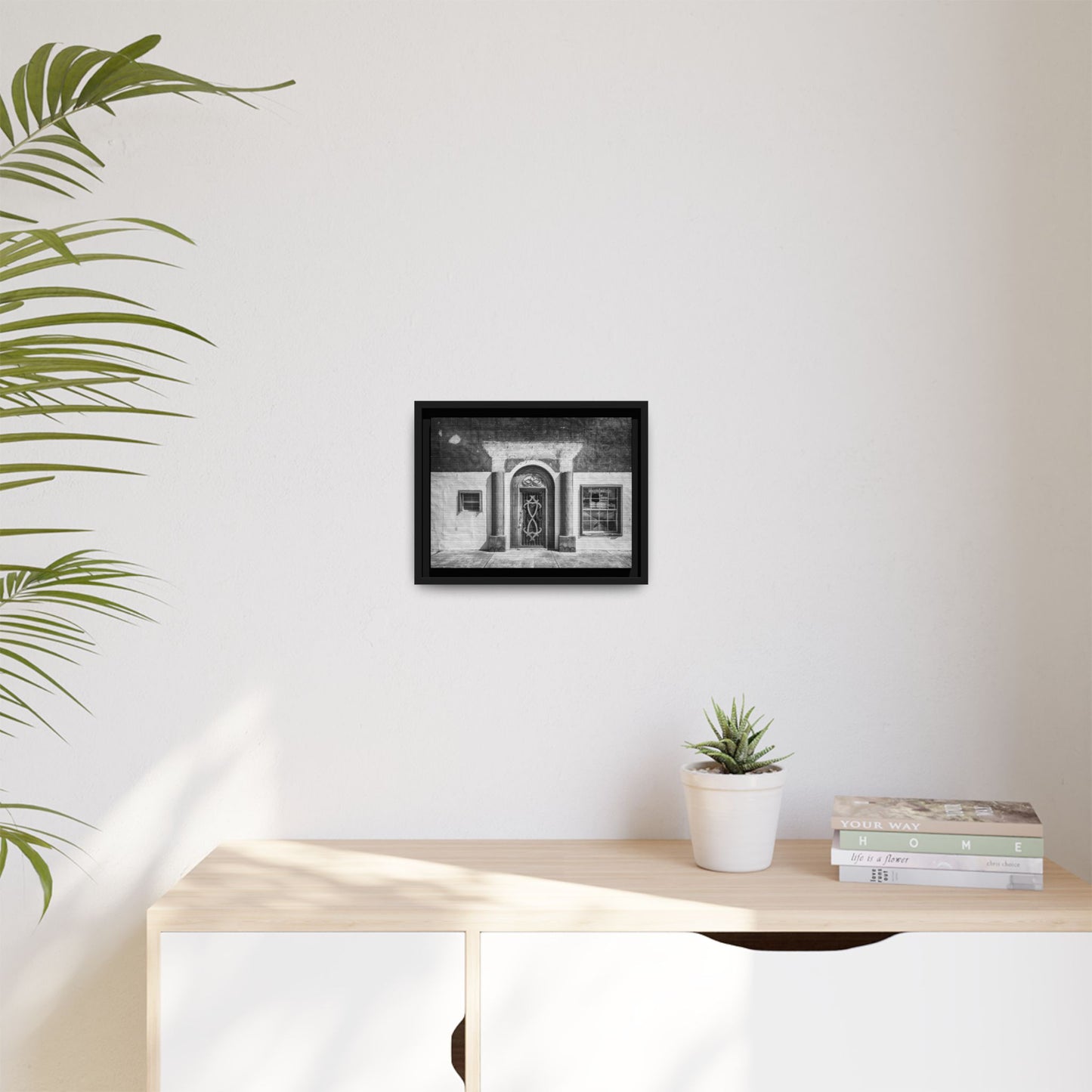 Chic Framed Matte Canvas Art - Vintage Doorway Photograph