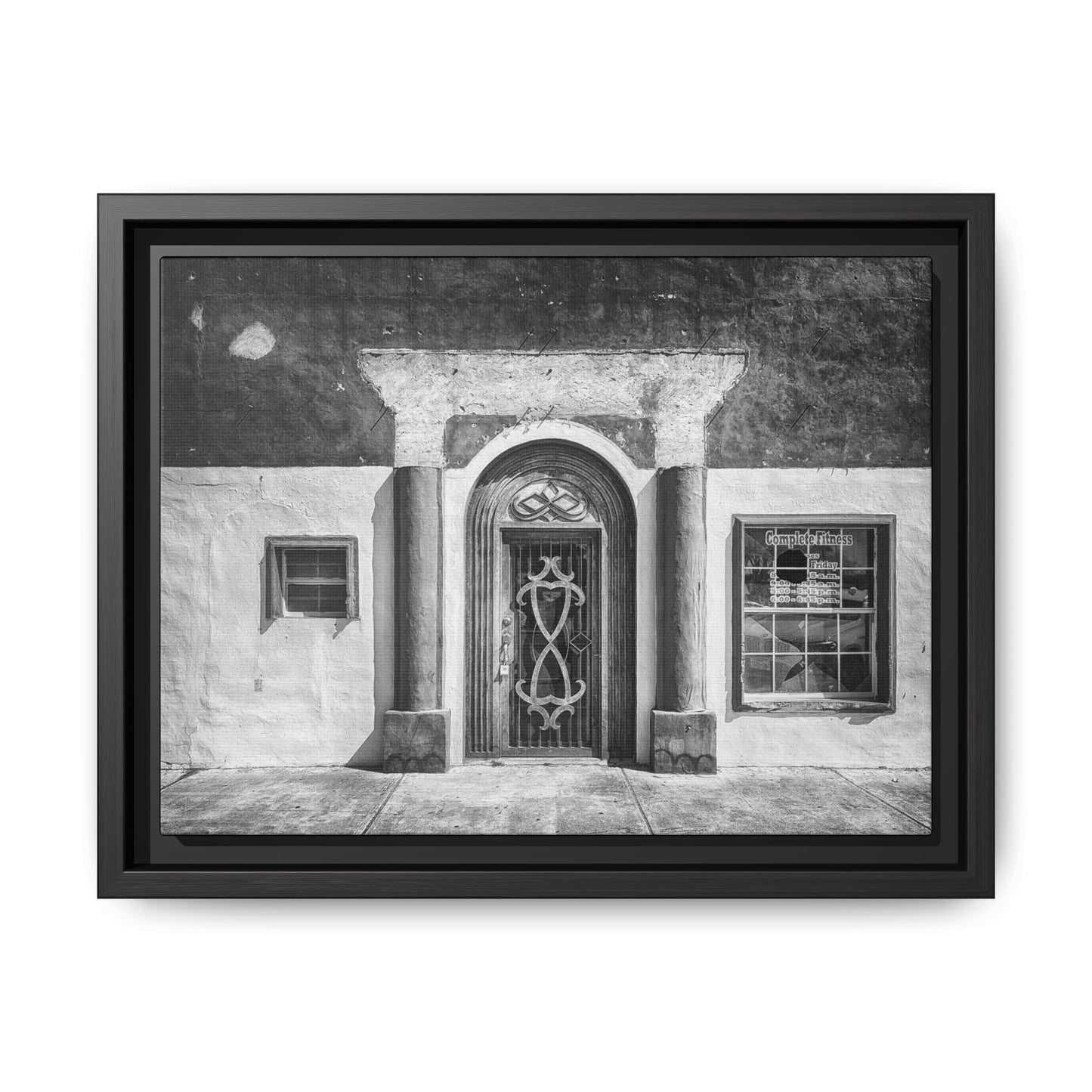 Chic Framed Matte Canvas Art - Vintage Doorway Photograph