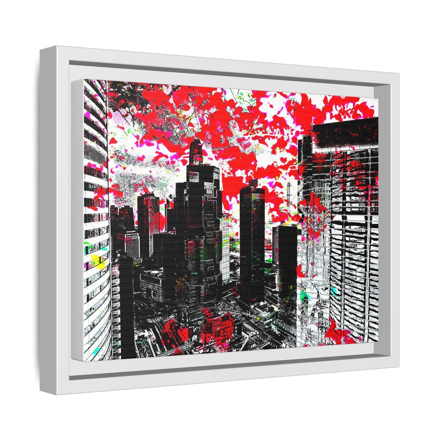 hkflowerrain Art Print - Framed Matte Canvas