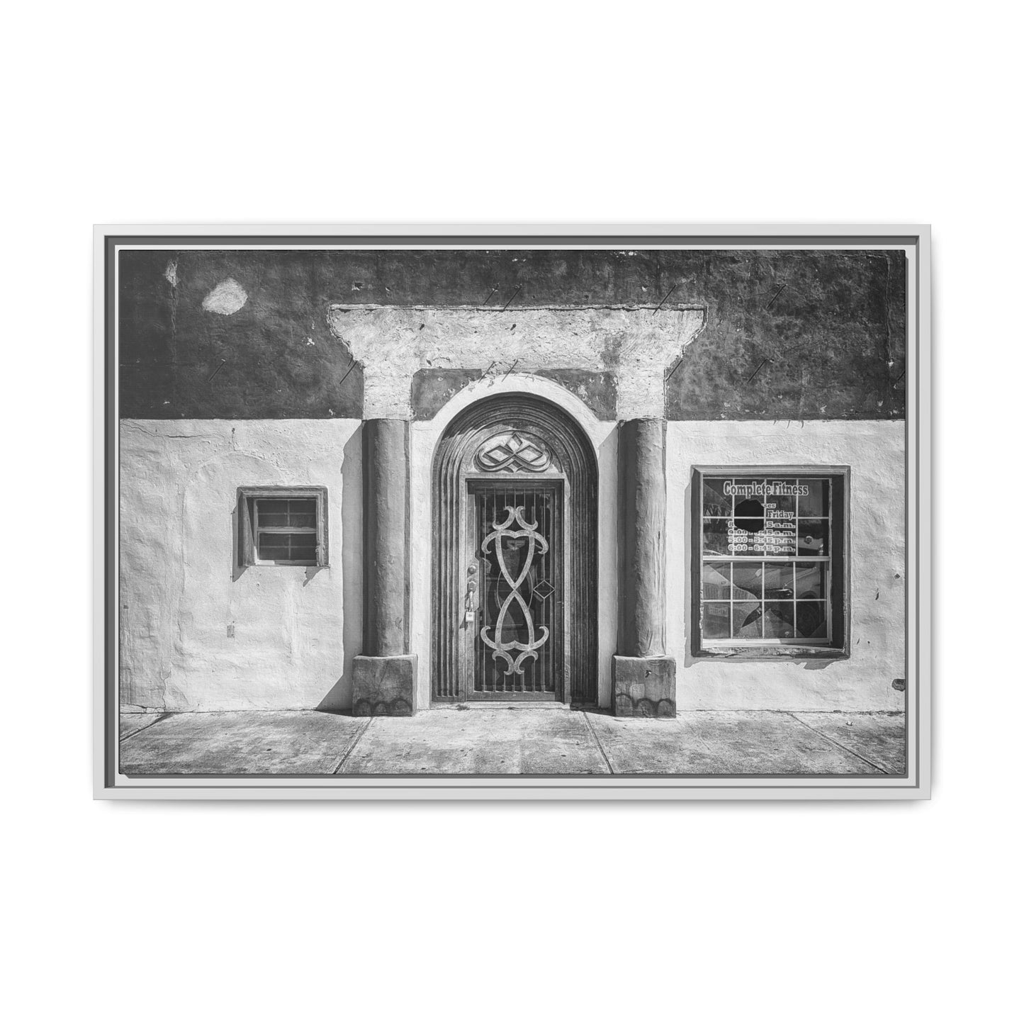 Chic Framed Matte Canvas Art - Vintage Doorway Photograph