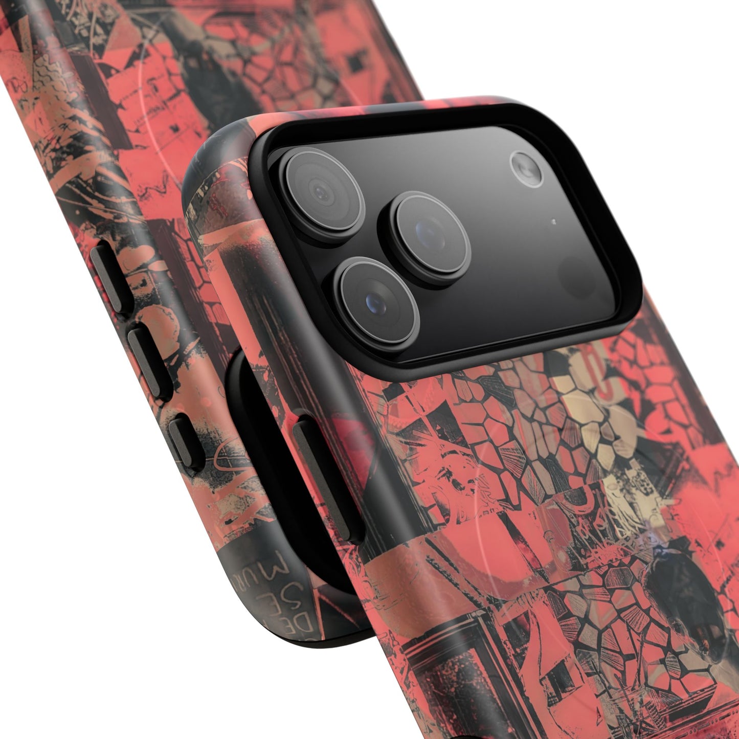 Abstract Red Collage Tough Magnetic Phone Case