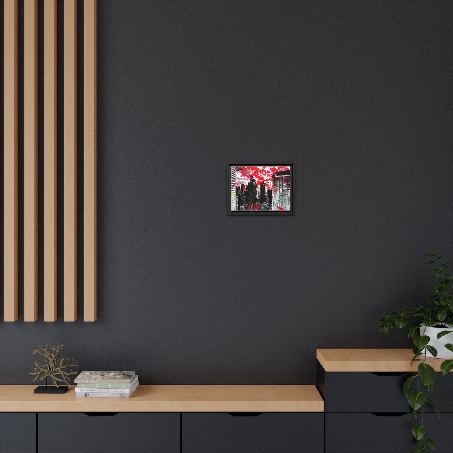 hkflowerrain Art Print - Framed Matte Canvas