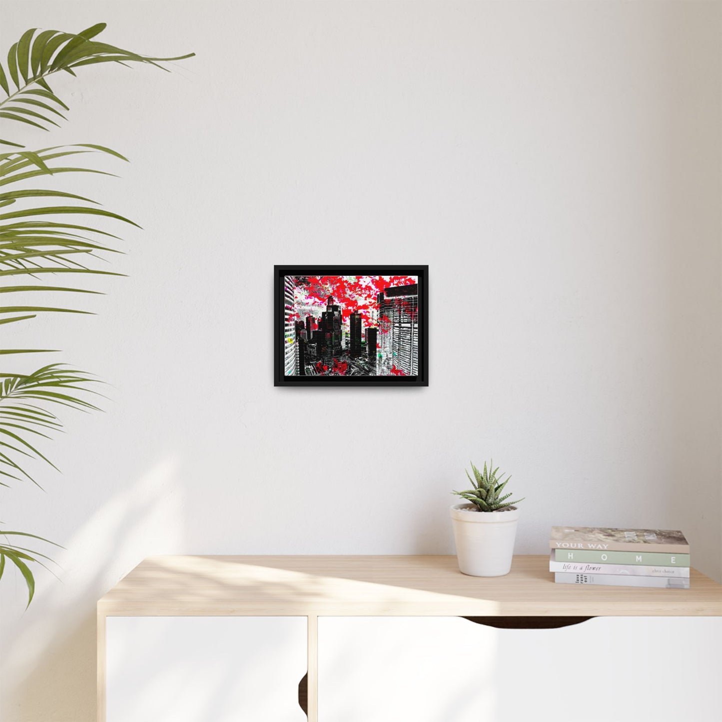 hkflowerrain Art Print - Framed Matte Canvas