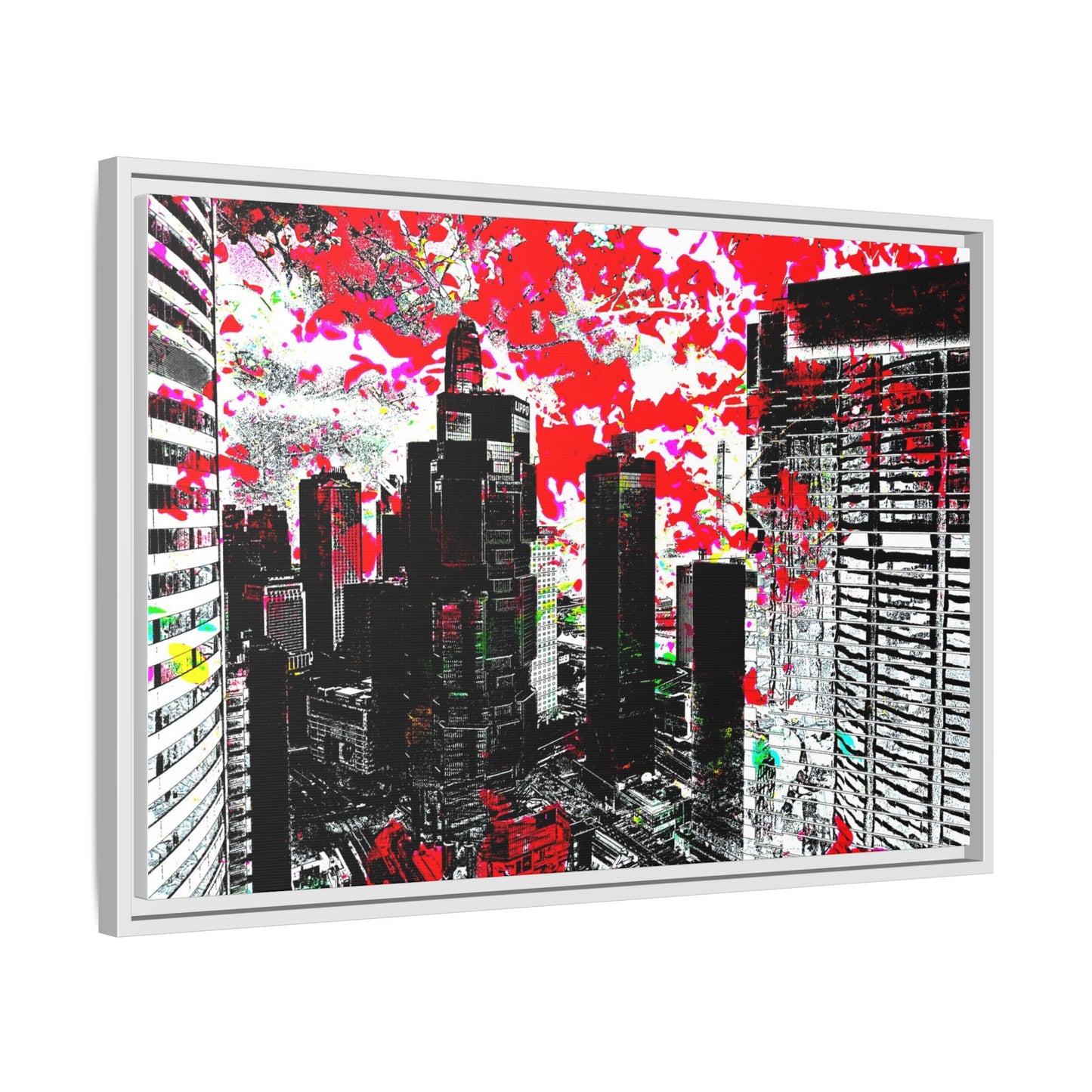 hkflowerrain Art Print - Framed Matte Canvas