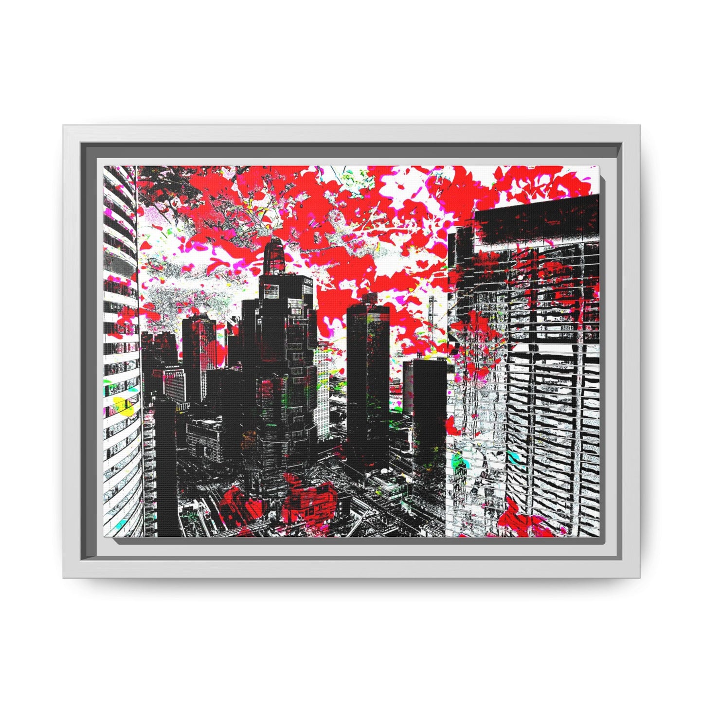 hkflowerrain Art Print - Framed Matte Canvas