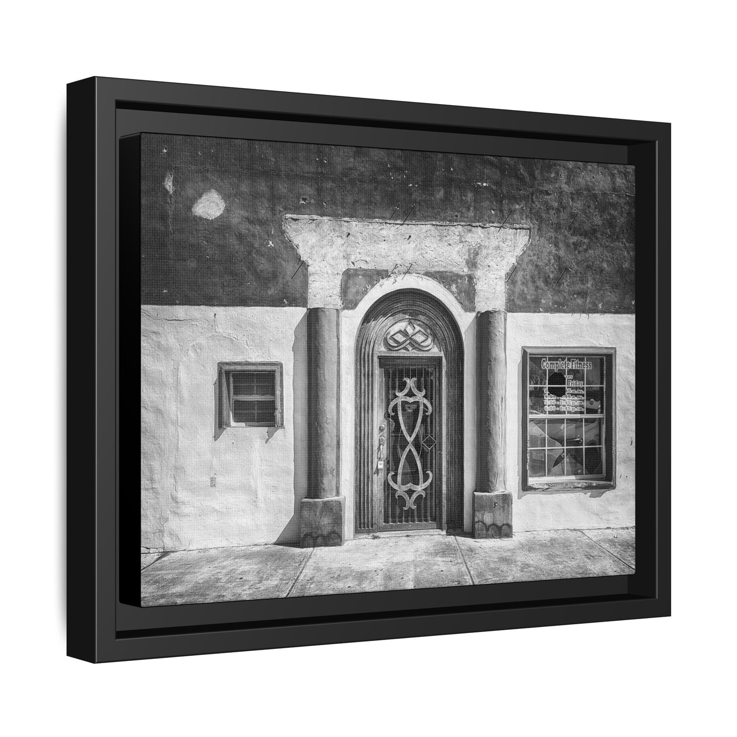 Chic Framed Matte Canvas Art - Vintage Doorway Photograph