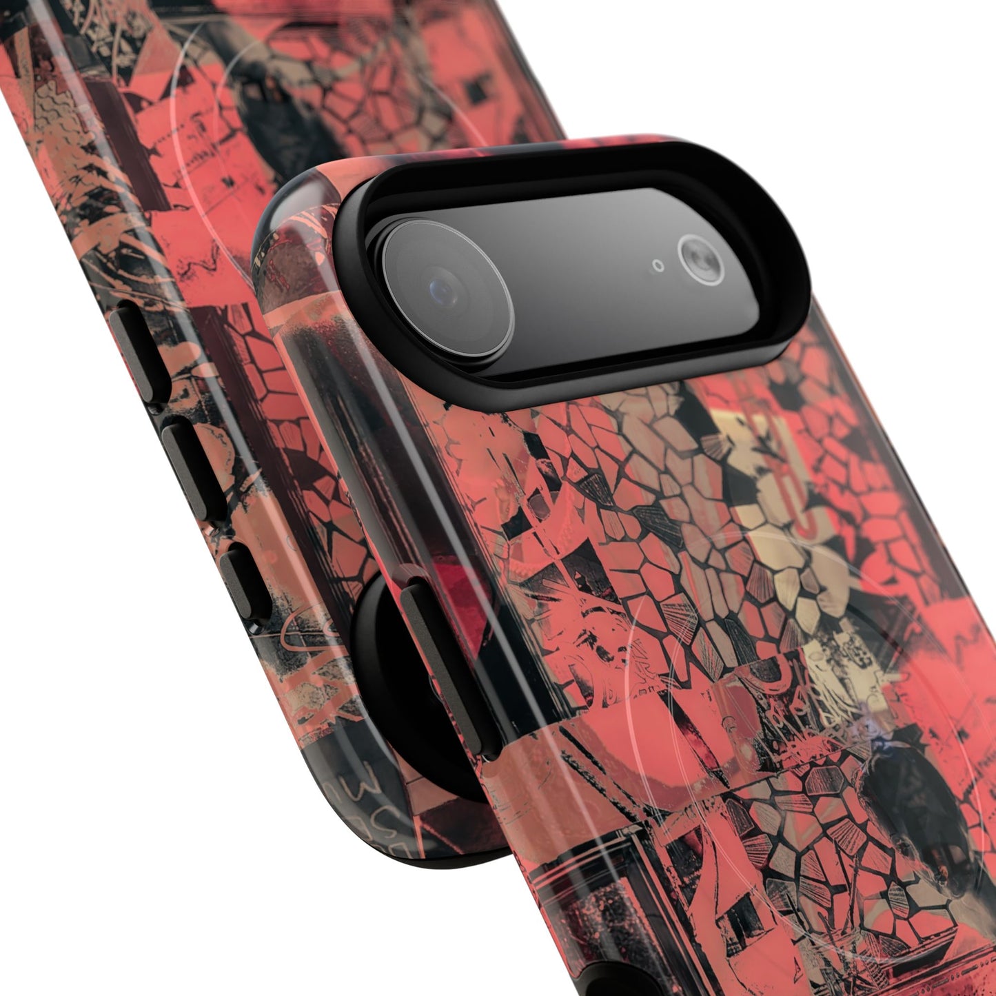 Abstract Red Collage Tough Magnetic Phone Case