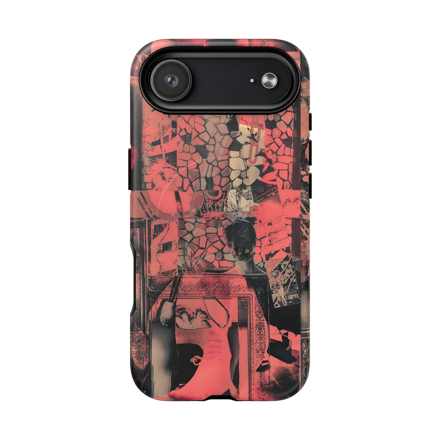 Abstract Red Collage Tough Magnetic Phone Case