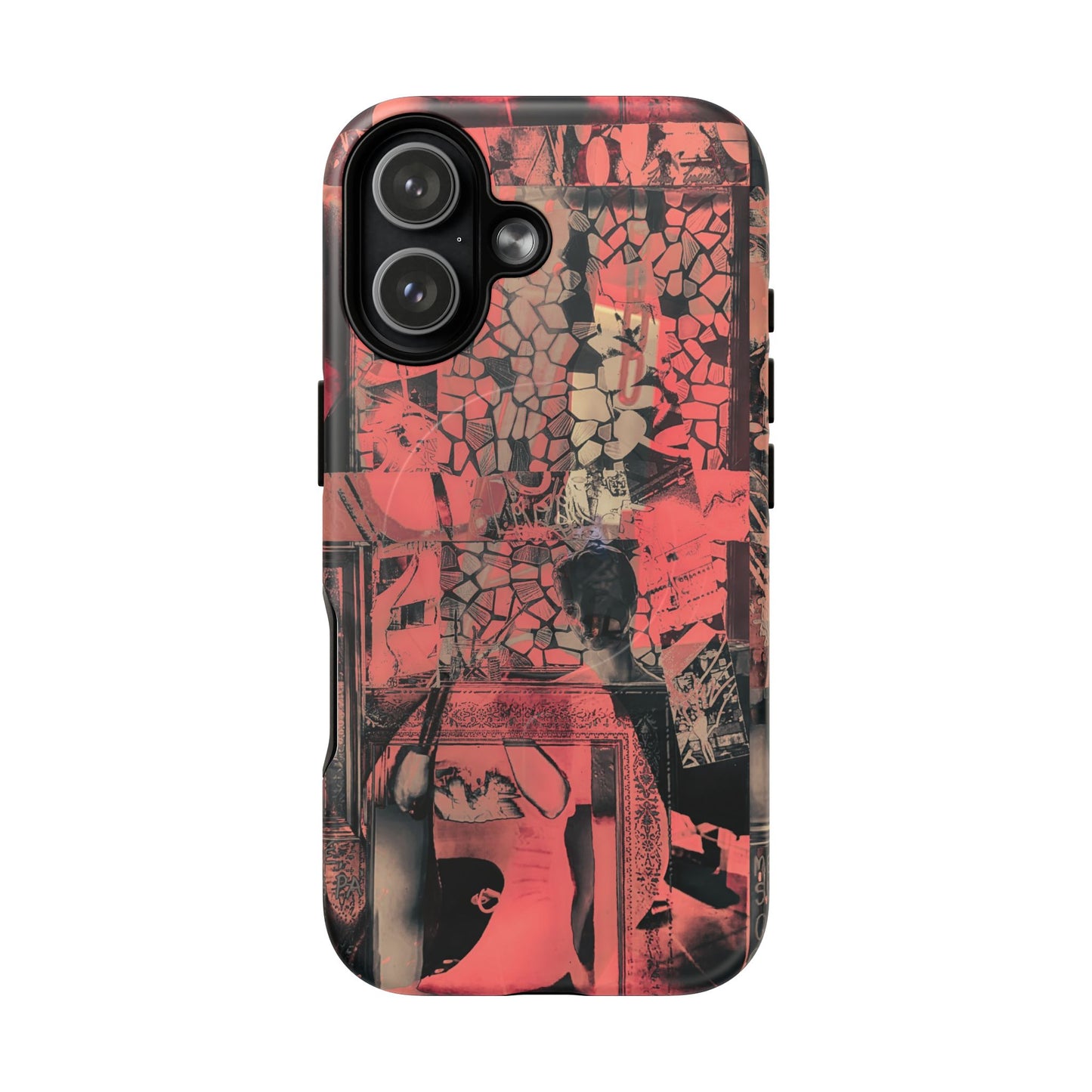 Abstract Red Collage Tough Magnetic Phone Case