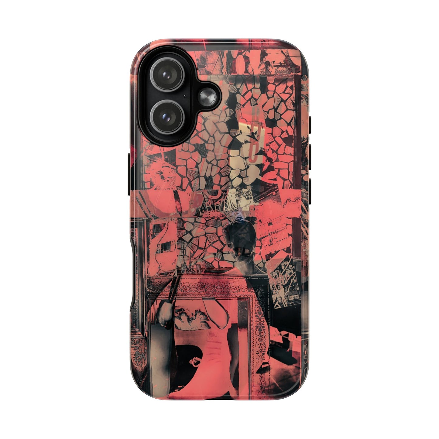 Abstract Red Collage Tough Magnetic Phone Case