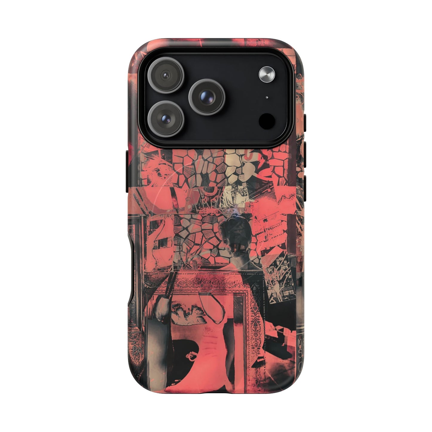 Abstract Red Collage Tough Magnetic Phone Case