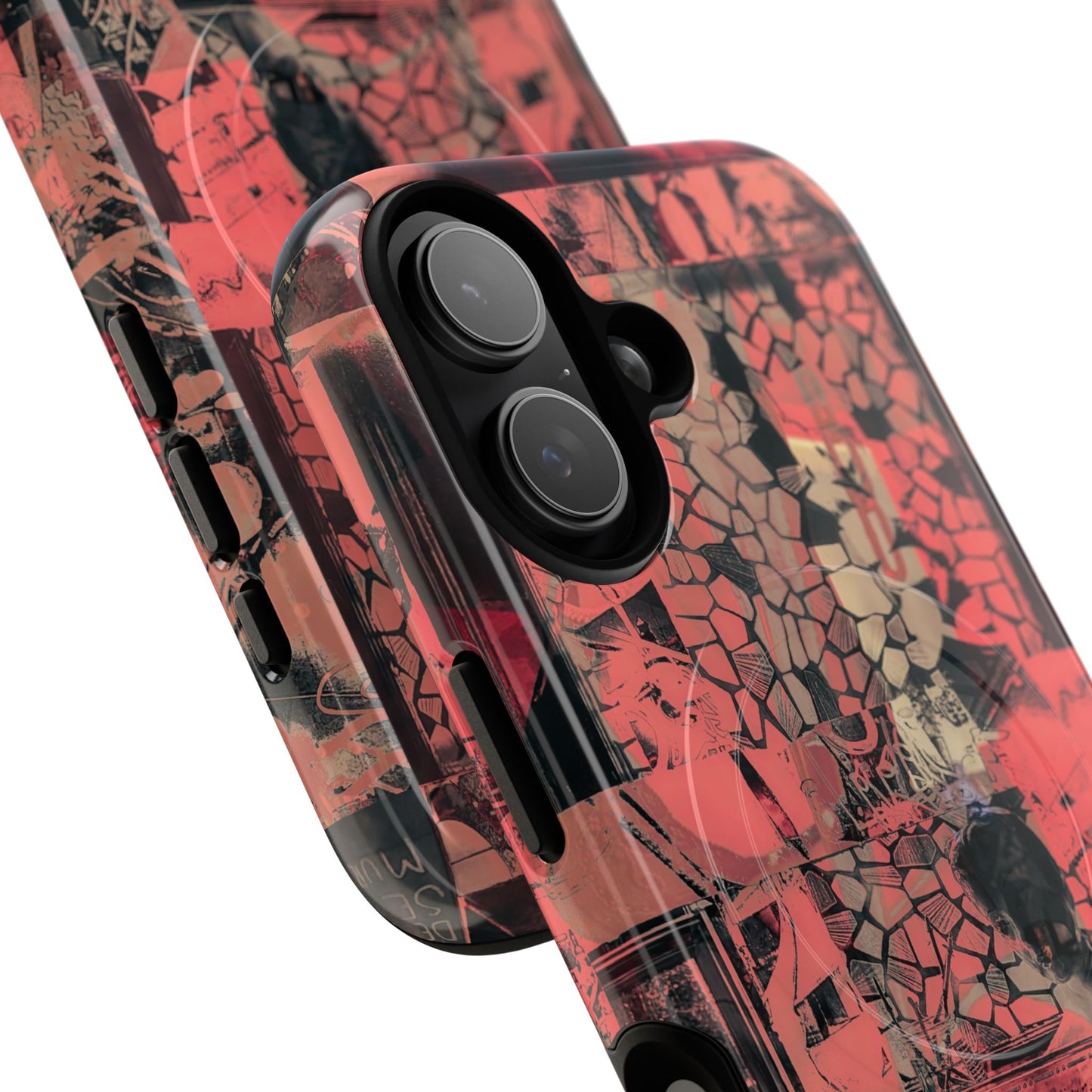 Abstract Red Collage Tough Magnetic Phone Case
