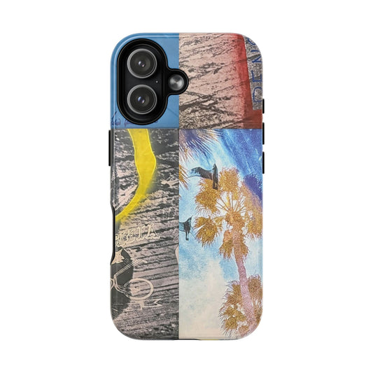 Tough Magnetic Case — Coastal Collage Palm Tree Phone Cover
