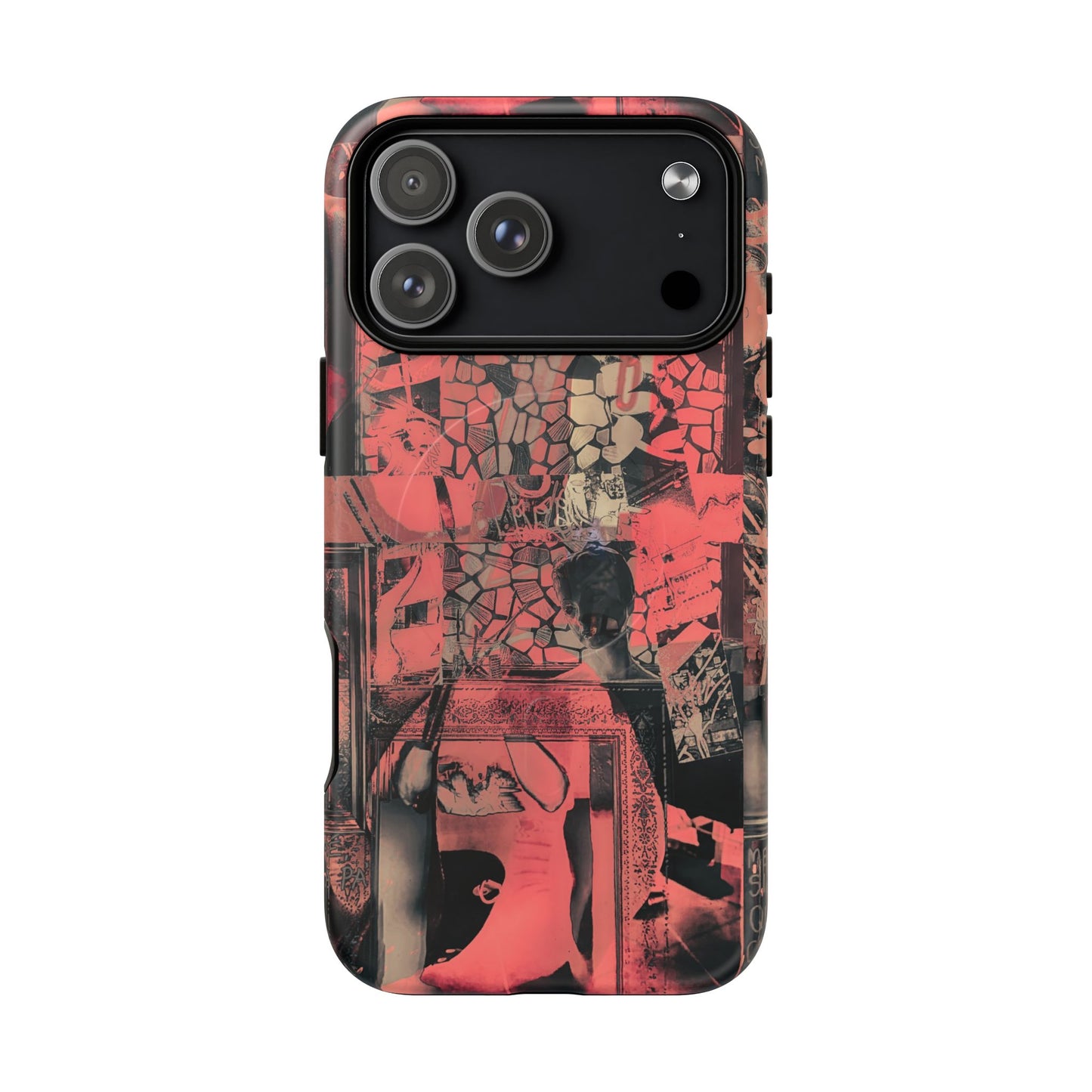 Abstract Red Collage Tough Magnetic Phone Case