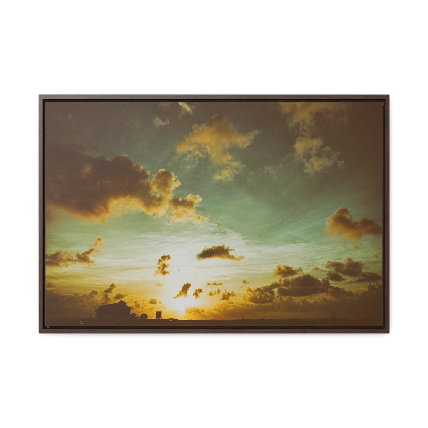 galvestonsunrise Framed Premium Gallery Wrap Canvas