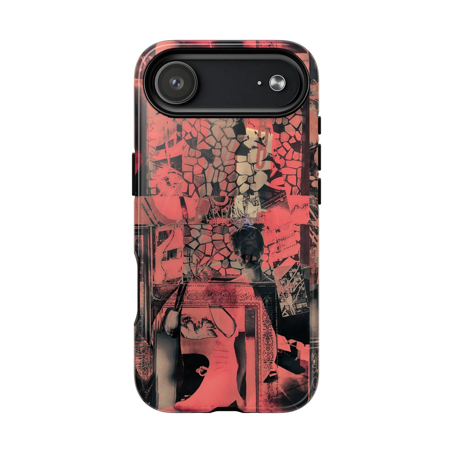 Abstract Red Collage Tough Magnetic Phone Case