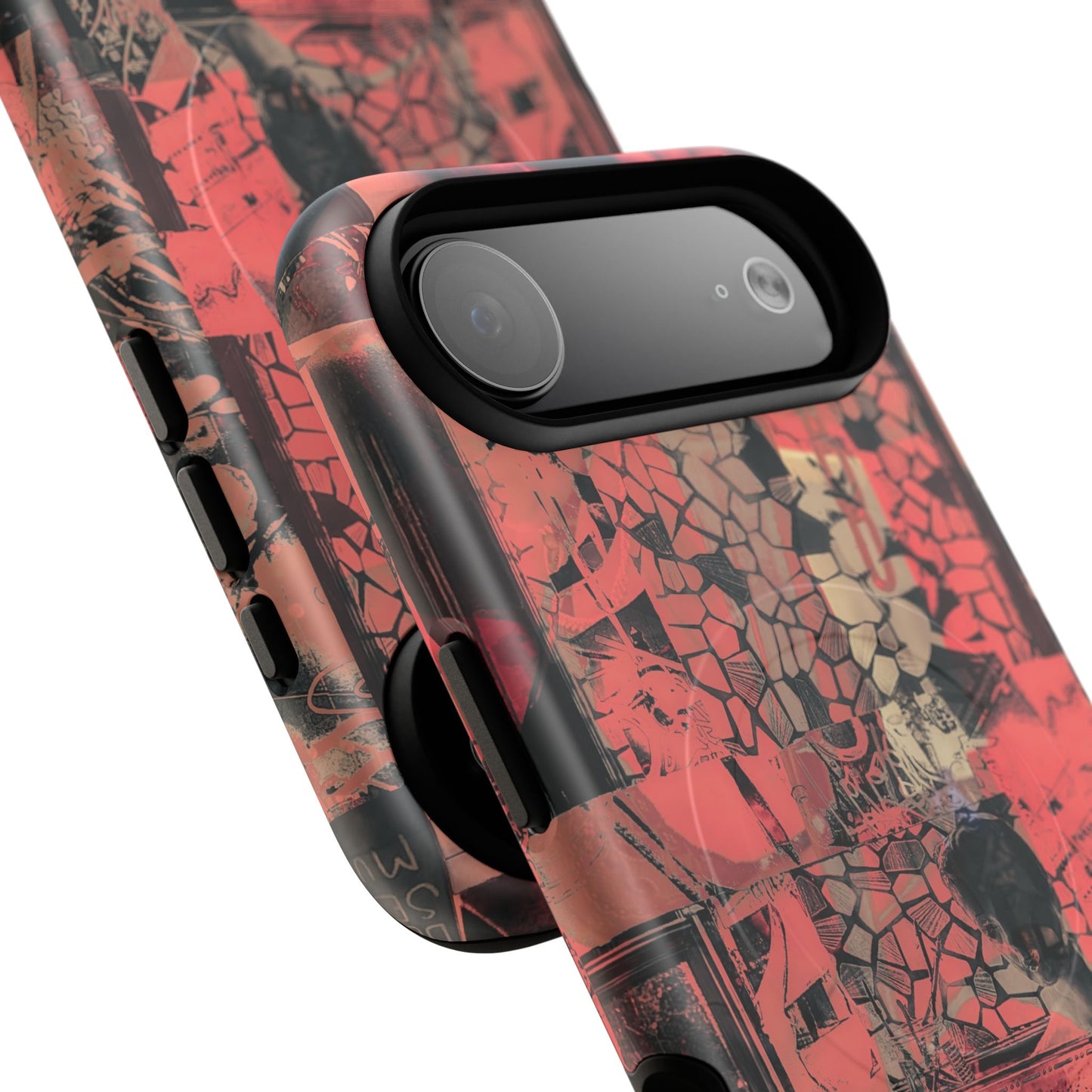 Abstract Red Collage Tough Magnetic Phone Case