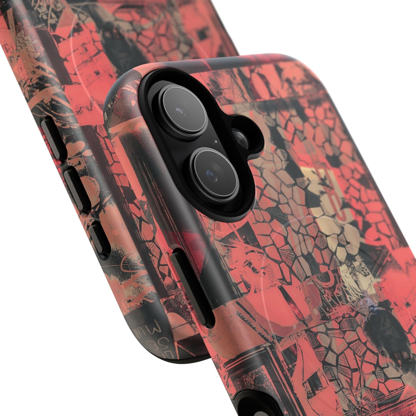 Abstract Red Collage Tough Magnetic Phone Case