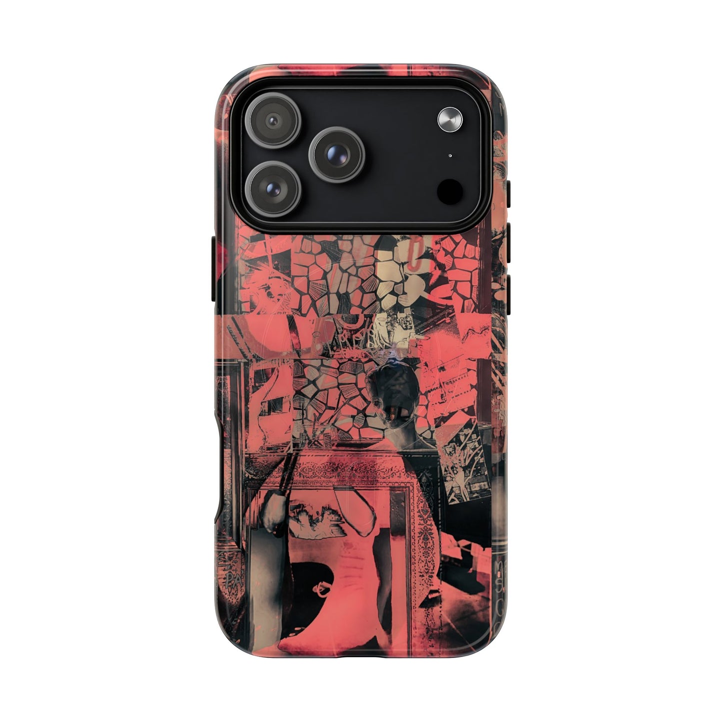 Abstract Red Collage Tough Magnetic Phone Case